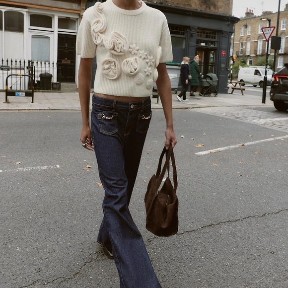 Zara Cream Textured Knit Sweater ! NWT - Picture 2 of 4